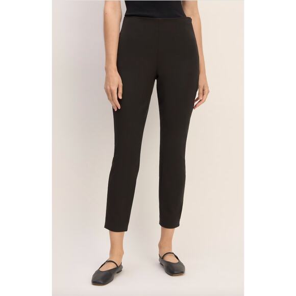 NWT Everlane Bi-Stretch Work Pant Mid Rise Slim Side-Zip Cotton Pant Black 16 - Picture 1 of 8